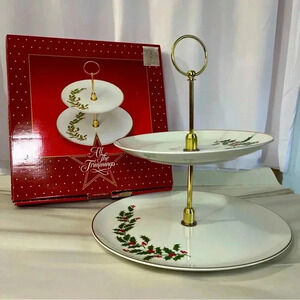 VINTAGE 80s Two Tier Tidbit Server All The Trimmings Macys Excellent Condition